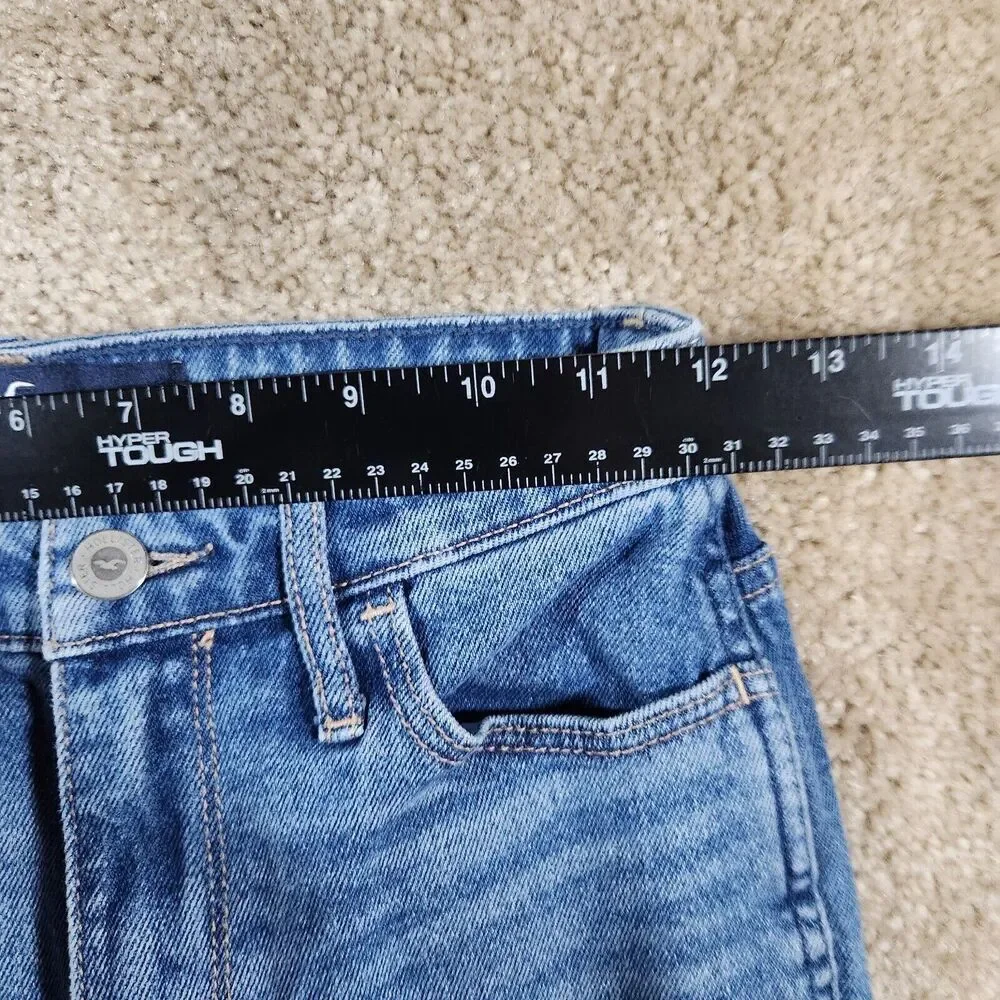 Hollister Jeans Womens W24 L27 Blue Denim High Rise Mom Jean Distressed #73
